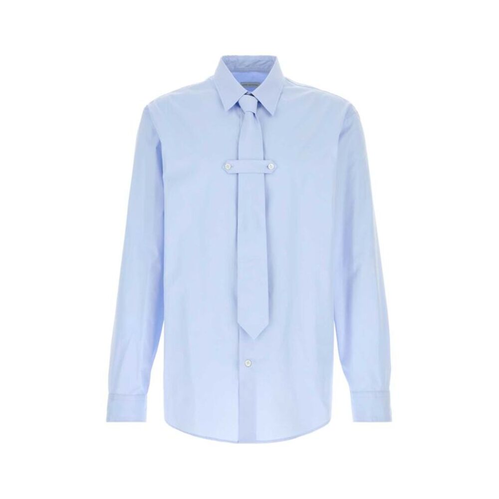 Dries Van Noten Men Light Blue Cilian Poplin Shirt